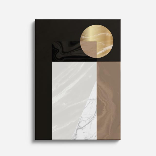 cuadro canvas abstracto geométrico lámina dorada estilo contemporáneo