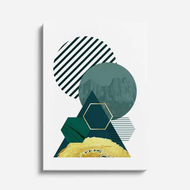 cuadro canvas abstracto geométrico bosque modular estilo contemporáneo