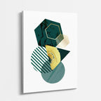 cuadro canvas abstracto geométrico poliedro jade estilo contemporáneo