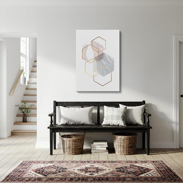 cuadro canvas abstracto geométrico línea aérea estilo contemporáneo
