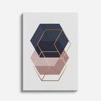 cuadro canvas abstracto geométrico hexa suave estilo contemporáneo