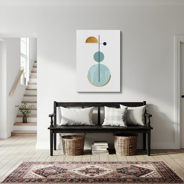 cuadro canvas abstracto geométrico eje celeste estilo contemporáneo
