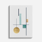 cuadro canvas abstracto geométrico balance dorado estilo contemporáneo