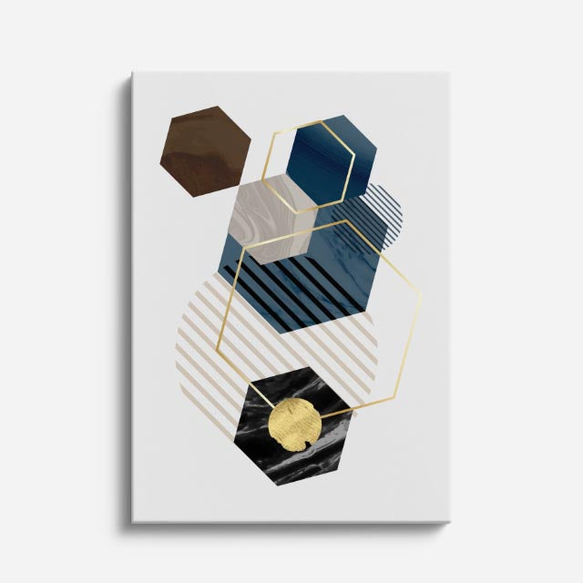 cuadro canvas abstracto geométrico panel mineral estilo contemporáneo