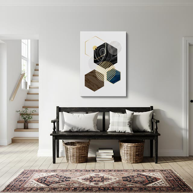 cuadro canvas abstracto geométrico nodo industrial estilo contemporáneo