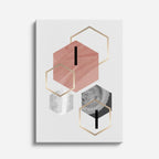 cuadro canvas abstracto geométrico bloque rosa estilo contemporáneo
