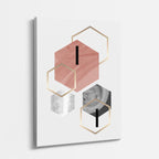cuadro canvas abstracto geométrico bloque rosa estilo contemporáneo