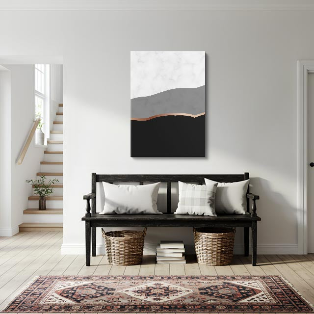 cuadro canvas abstracto geométrico trazo de mármol estilo contemporáneo