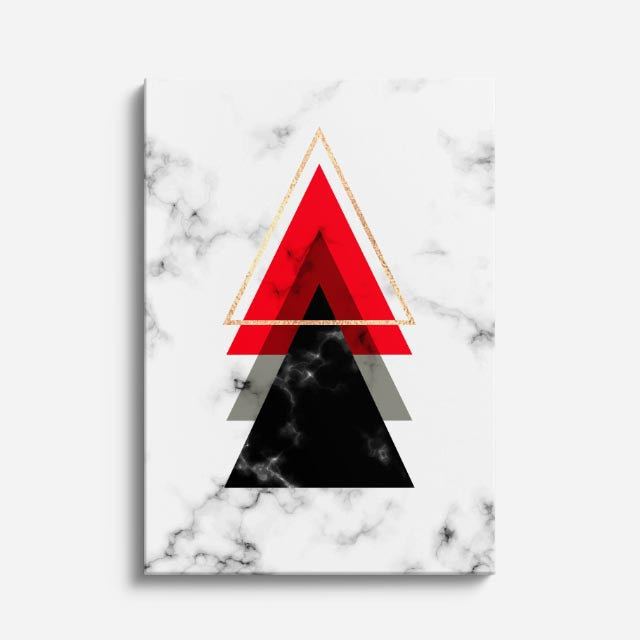 cuadro canvas abstracto geométrico rayo carmesí estilo contemporáneo