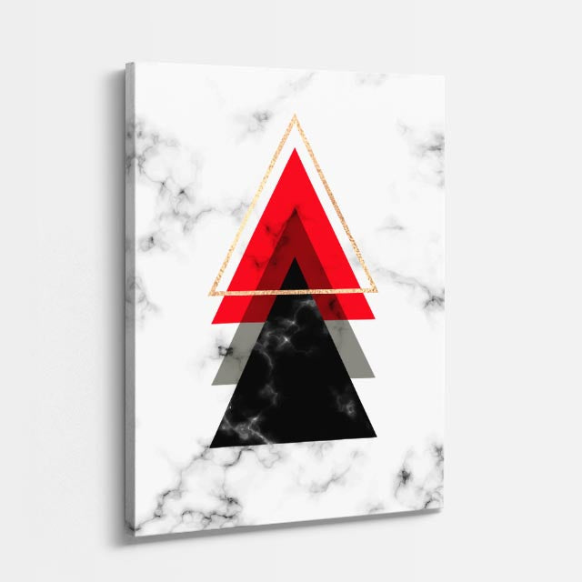 cuadro canvas abstracto geométrico rayo carmesí estilo contemporáneo