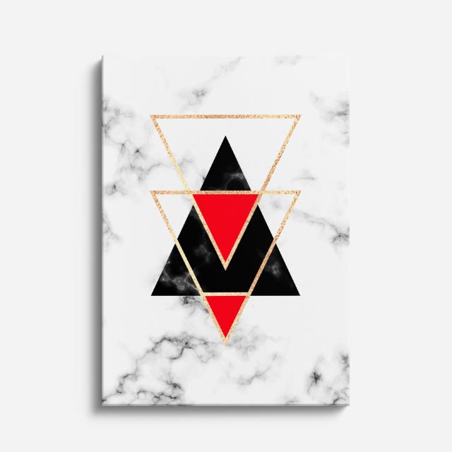 cuadro canvas abstracto geométrico flecha coral estilo contemporáneo