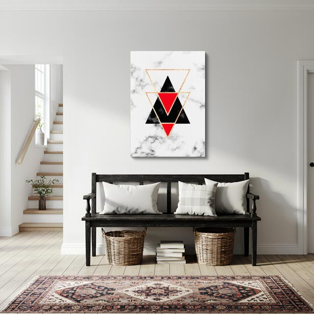 cuadro canvas abstracto geométrico flecha coral estilo contemporáneo