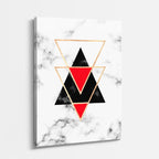 cuadro canvas abstracto geométrico flecha coral estilo contemporáneo