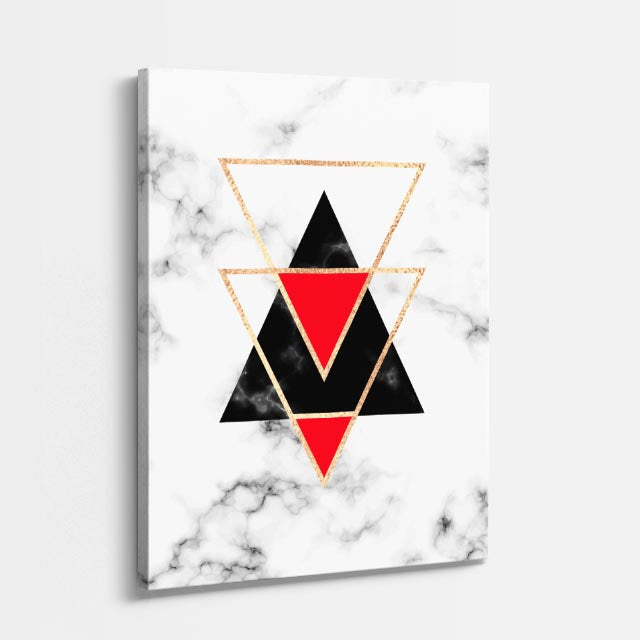 cuadro canvas abstracto geométrico flecha coral estilo contemporáneo