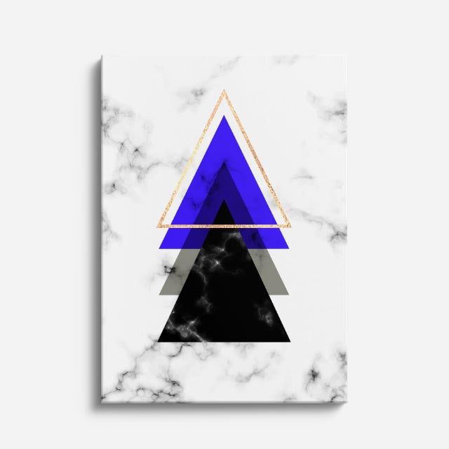 cuadro canvas abstracto geométrico pico azul estilo contemporáneo