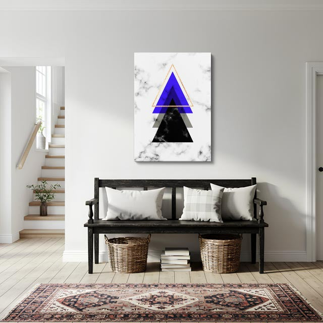 cuadro canvas abstracto geométrico pico azul estilo contemporáneo