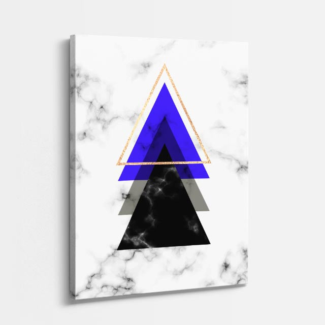 cuadro canvas abstracto geométrico pico azul estilo contemporáneo
