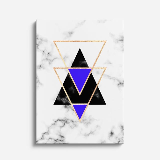 cuadro canvas abstracto geométrico vértice índigo estilo contemporáneo