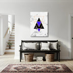 cuadro canvas abstracto geométrico vértice índigo estilo contemporáneo