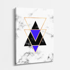 cuadro canvas abstracto geométrico vértice índigo estilo contemporáneo