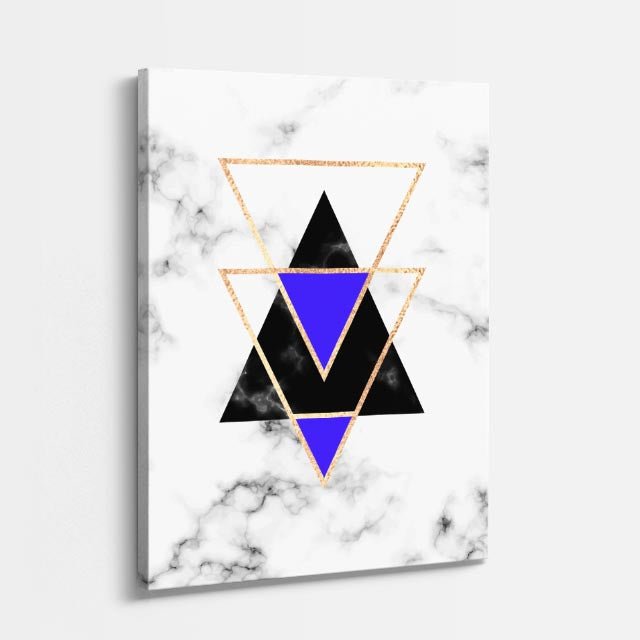 cuadro canvas abstracto geométrico vértice índigo estilo contemporáneo