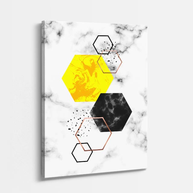 cuadro canvas abstracto geométrico celdas de miel estilo contemporáneo