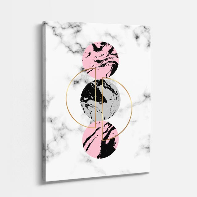 cuadro canvas abstracto geométrico órbita rosa estilo contemporáneo