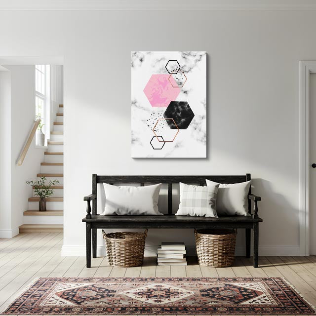 cuadro canvas abstracto geométrico dúo mineral estilo contemporáneo