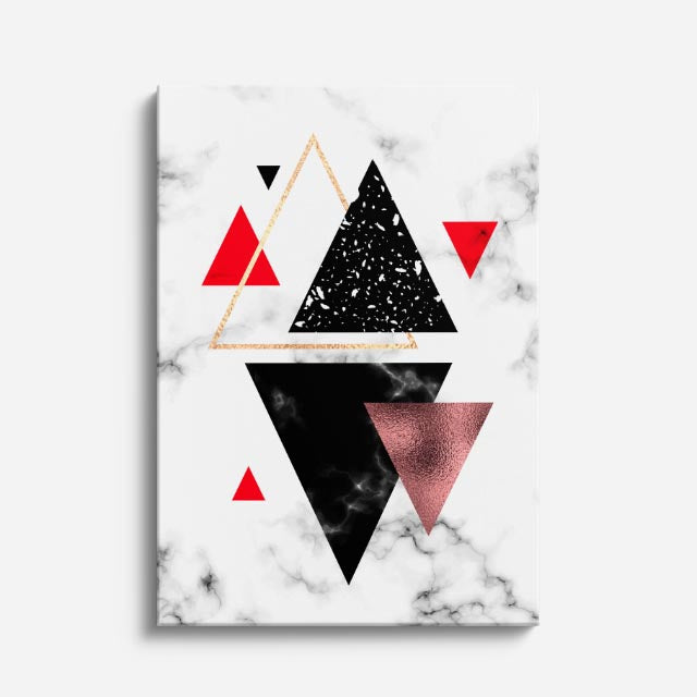 cuadro canvas abstracto geométrico impacto rubí estilo contemporáneo