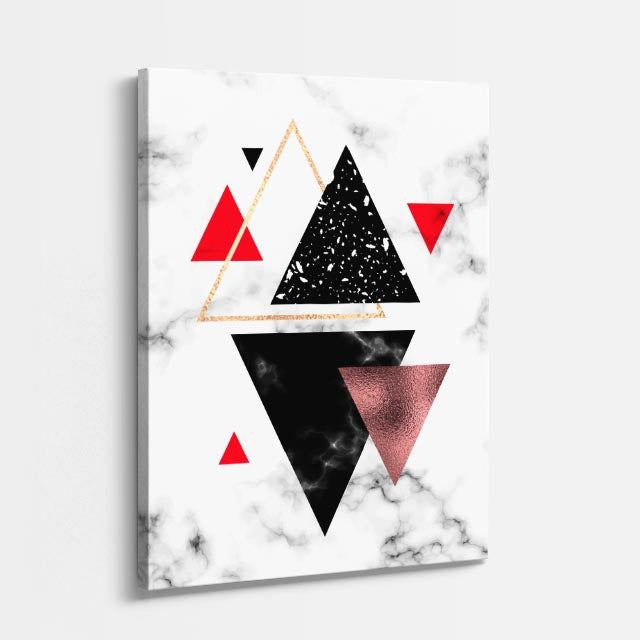 cuadro canvas abstracto geométrico impacto rubí estilo contemporáneo
