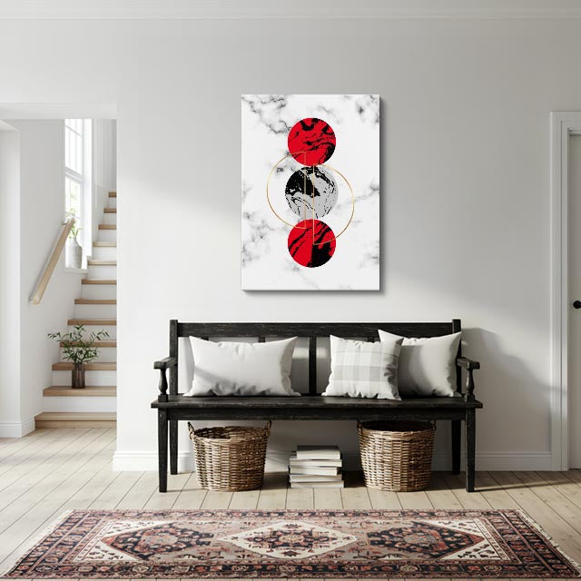 cuadro canvas abstracto geométrico órbita cobalto estilo contemporáneo