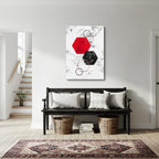 cuadro canvas abstracto geométrico hexa eléctrico estilo contemporáneo