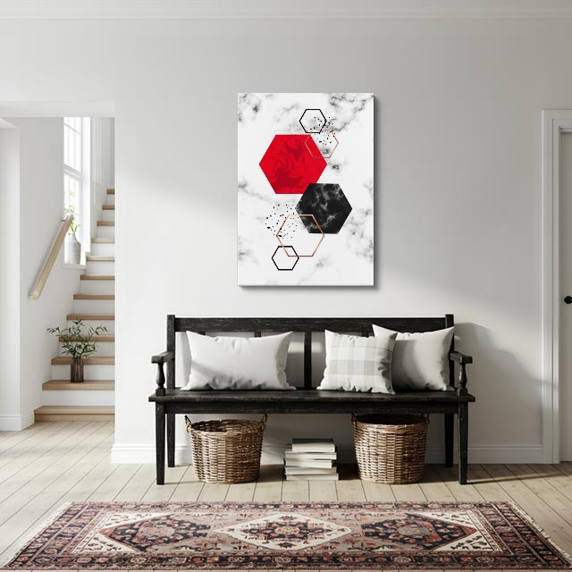cuadro canvas abstracto geométrico hexa eléctrico estilo contemporáneo