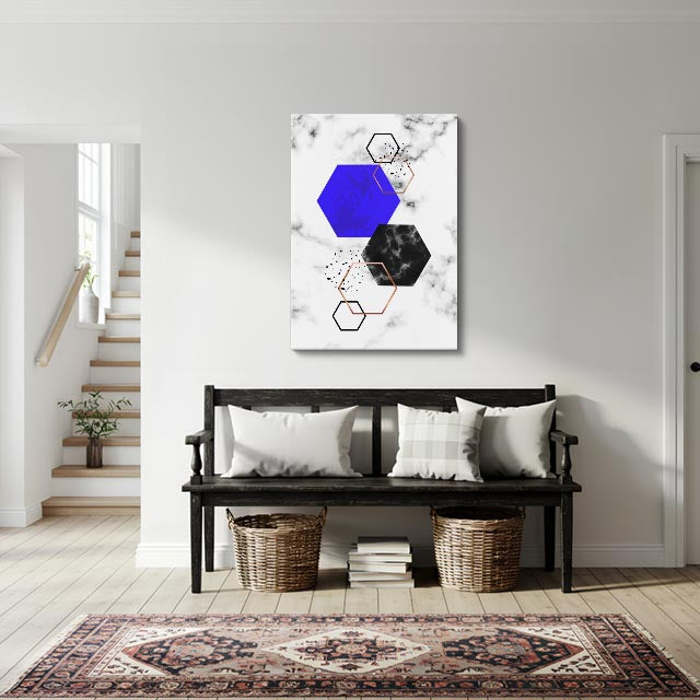 cuadro canvas abstracto geométrico núcleo lunar estilo contemporáneo