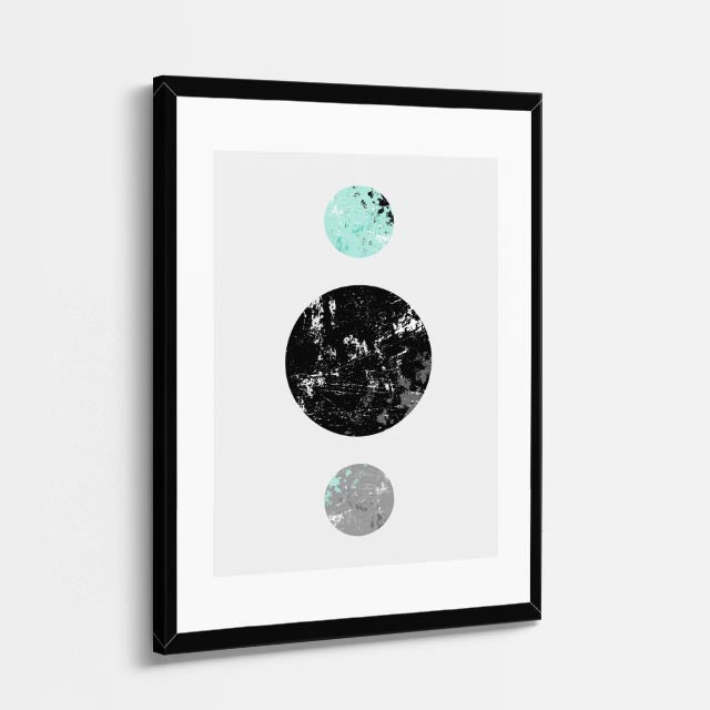 cuadro canvas abstracto geométrico aqua gemela estilo contemporáneo