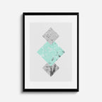 cuadro canvas abstracto geométrico rombo menta estilo contemporáneo