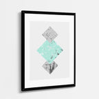 cuadro canvas abstracto geométrico rombo menta estilo contemporáneo