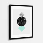 cuadro canvas abstracto geométrico luna menta estilo contemporáneo