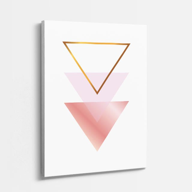 cuadro canvas abstracto geométrico triángulo de blush estilo contemporáneo