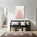 cuadro canvas abstracto geométrico niebla rosa estilo contemporáneo