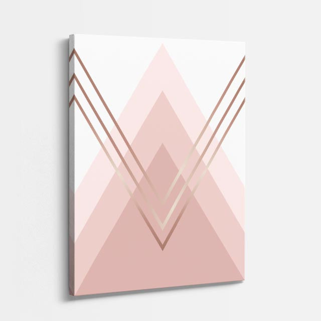 cuadro canvas abstracto geométrico niebla rosa estilo contemporáneo