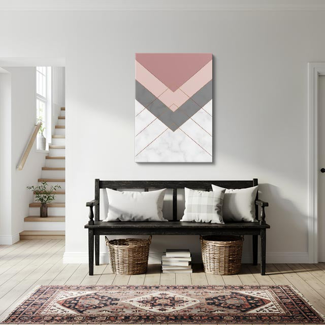cuadro canvas abstracto geométrico cruce mármol estilo contemporáneo