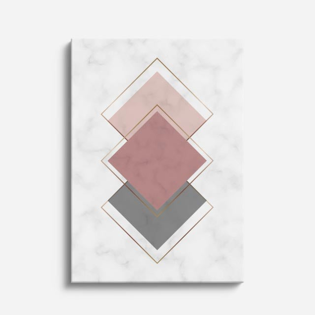 cuadro canvas abstracto geométrico diamante pálido estilo contemporáneo