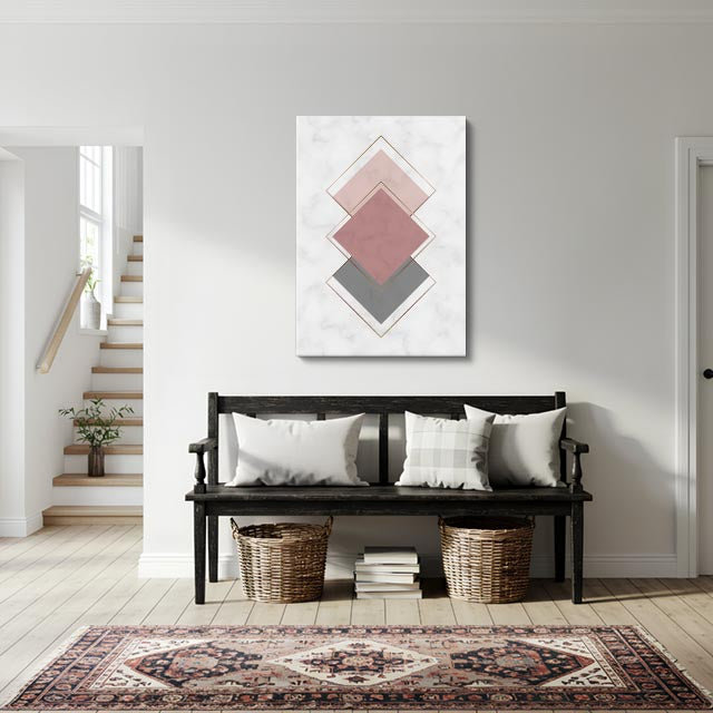 cuadro canvas abstracto geométrico diamante pálido estilo contemporáneo