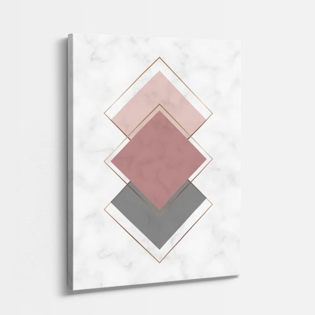 cuadro canvas abstracto geométrico diamante pálido estilo contemporáneo