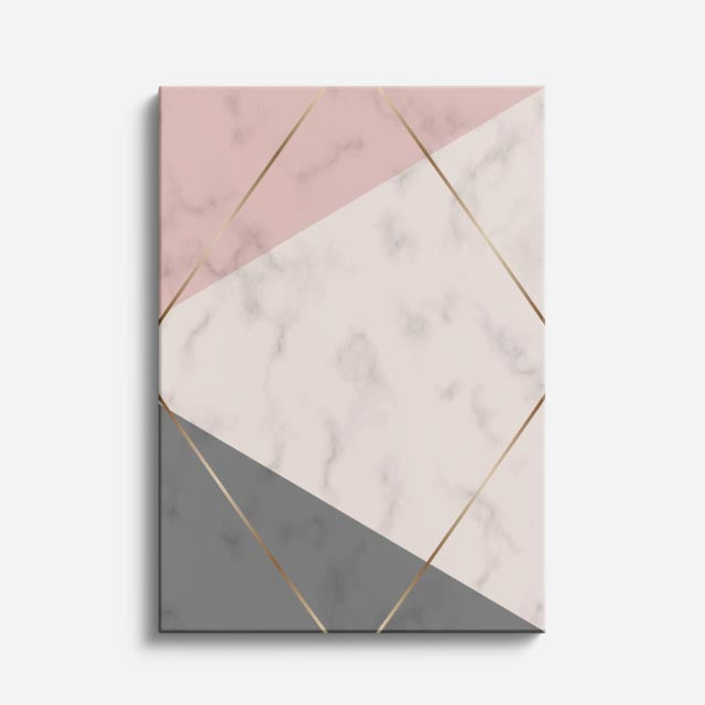 cuadro canvas abstracto geométrico mármol rosa estilo contemporáneo