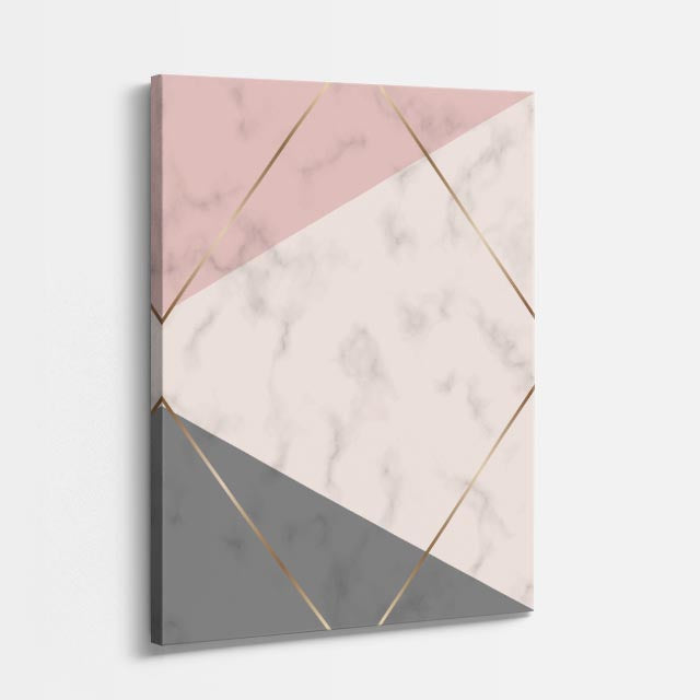 cuadro canvas abstracto geométrico mármol rosa estilo contemporáneo