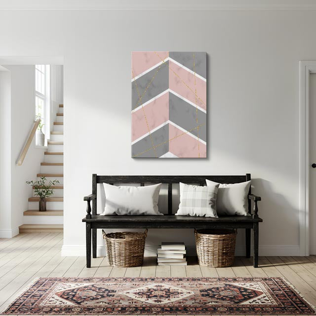 cuadro canvas abstracto geométrico arista de blush estilo contemporáneo