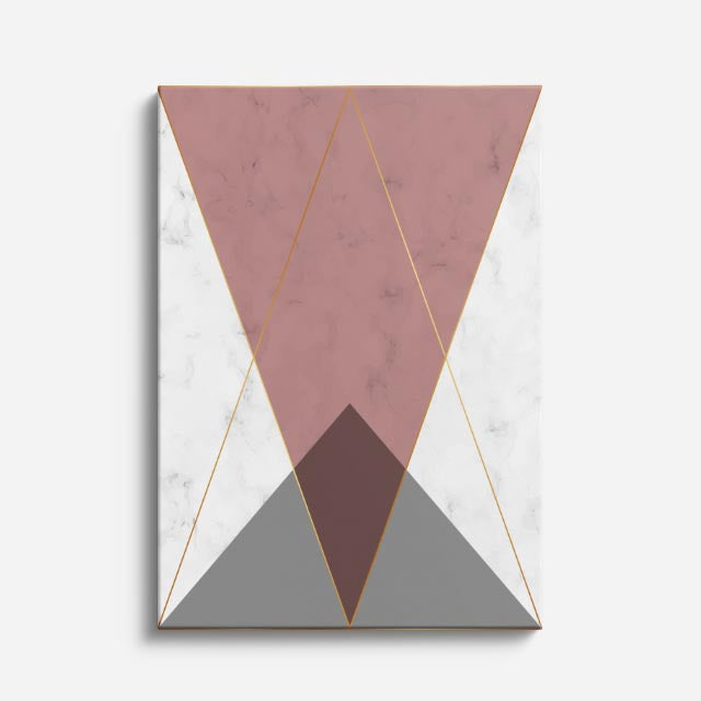 cuadro canvas abstracto geométrico pliegue rosado estilo contemporáneo