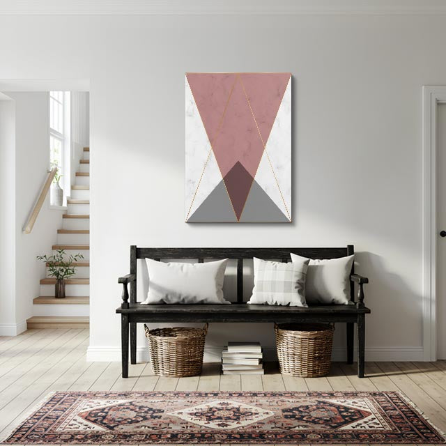 cuadro canvas abstracto geométrico pliegue rosado estilo contemporáneo